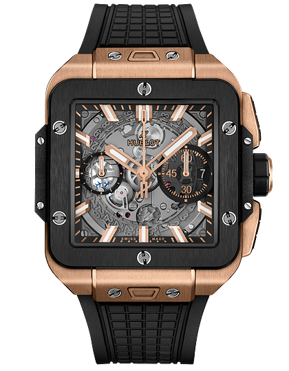 Vīriešu pulkstenis / unisex  HUBLOT, Square Bang Unico King Gold Ceramic / 42mm, SKU: 821.OM.0180.RX | dimax.lv